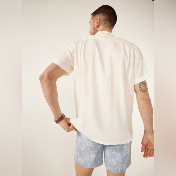 Chubbies Rayon Sunday Shirt The Ivory Lotus Relaxed Fit Size XL In Ivory NWT - Picture 2 of 5